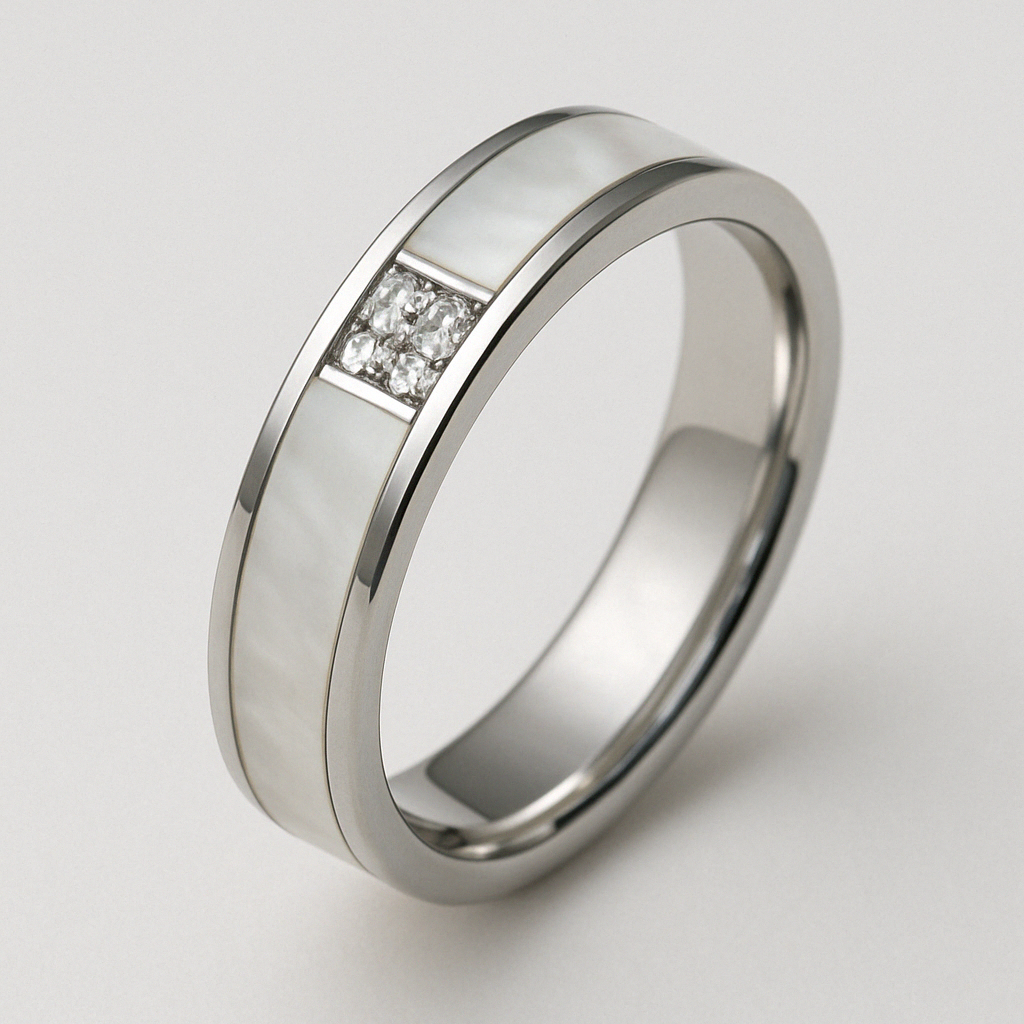 Anel de aço com zirconia